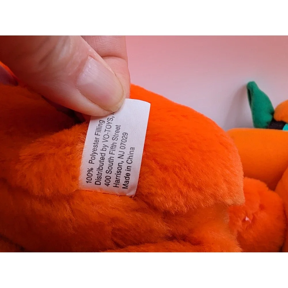 Pumpkin Plush Lot of 9 Orange Halloween Jack O Lantern Stuffed Animal Toy